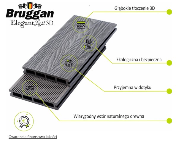 Deska kompozytowa tarasowa Bruggan 3D Light