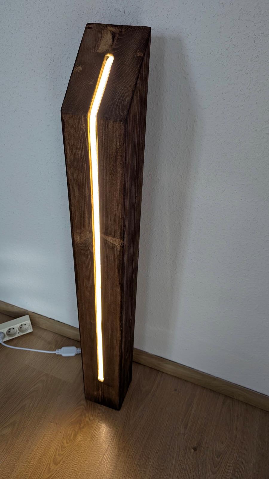 Lampa LED typu Loft ze skosem - Drewno BSH - obrazek 2