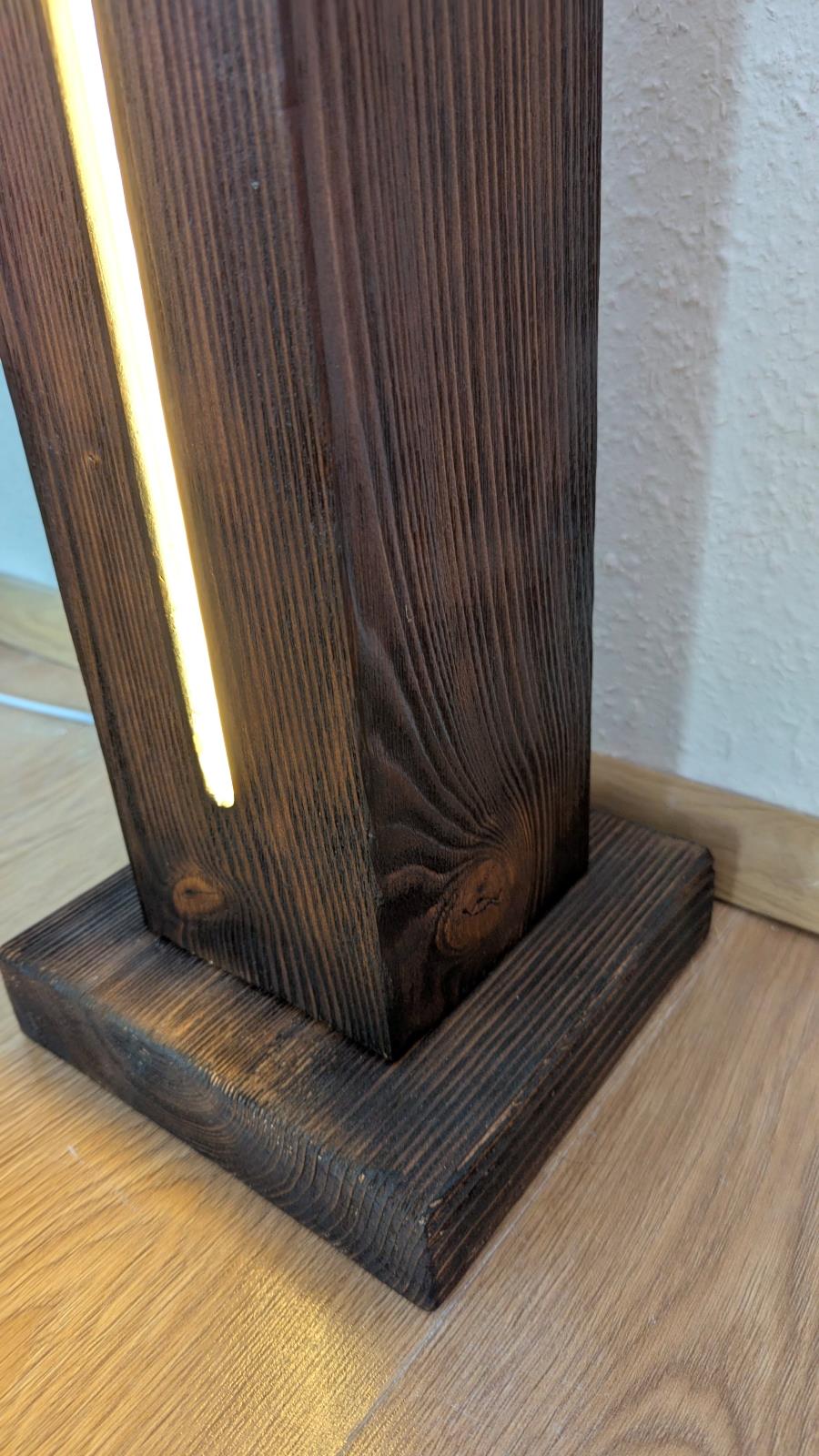 Lampa LED typu Loft prostokątna - Drewno - obrazek 3